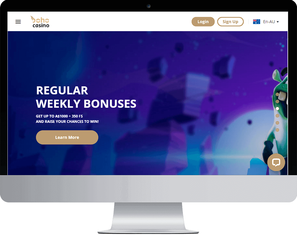 Boho Casino on desktop