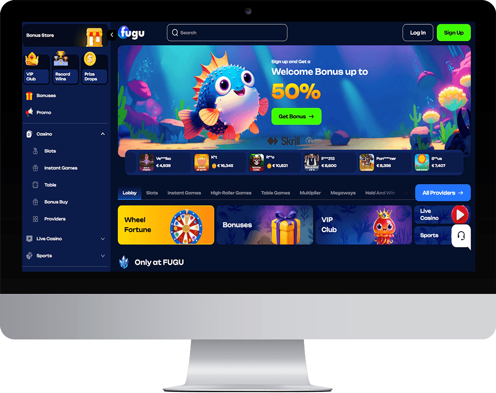 Fugu Casino on desktop