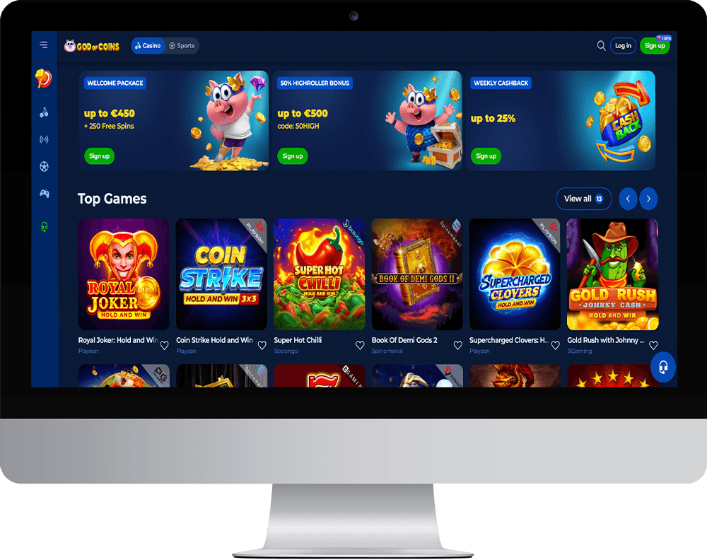 God of Coins Casino on desktop