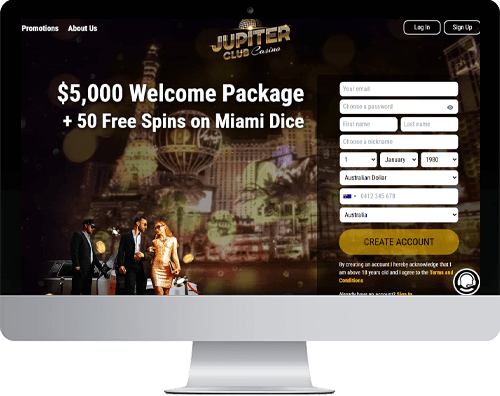 Jupiter Club Casino on desktop
