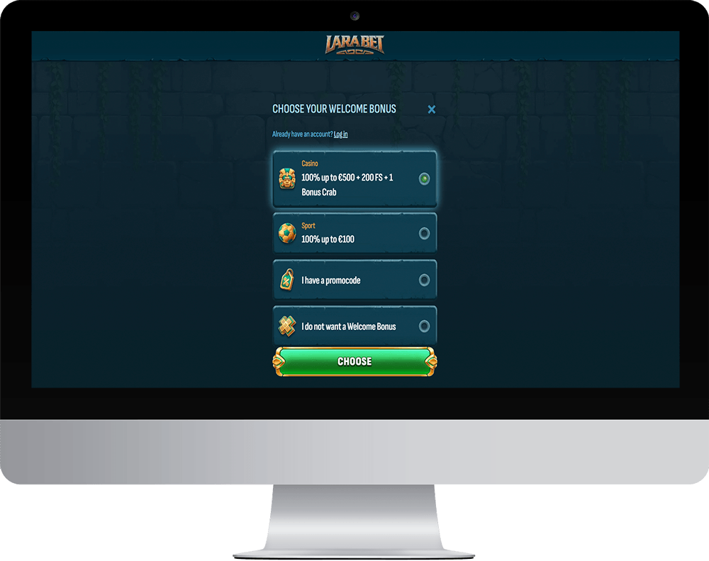 Larabet Casino on desktop