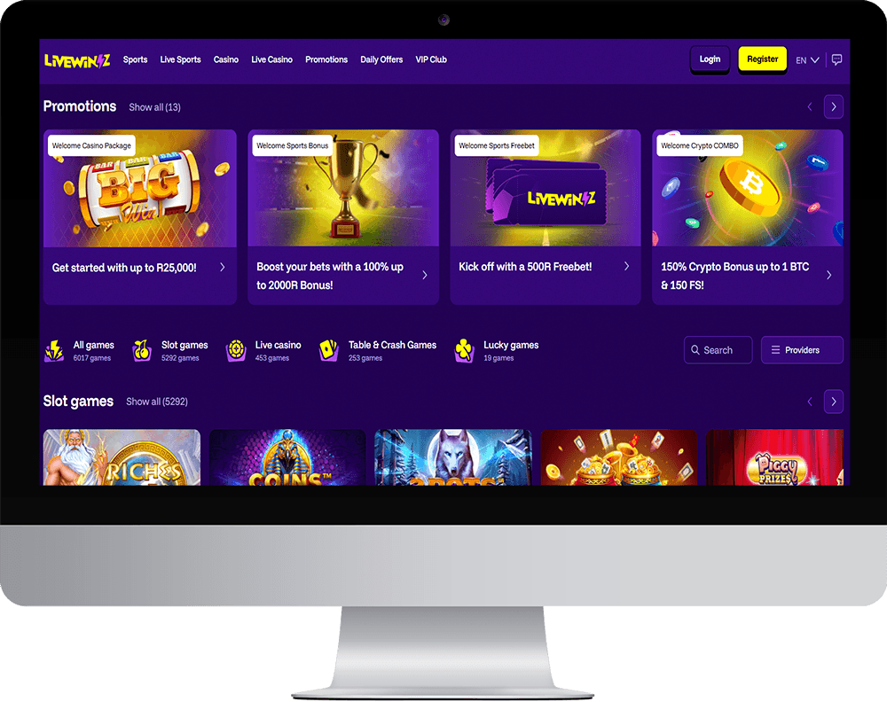 Livewinz Casino on desktop