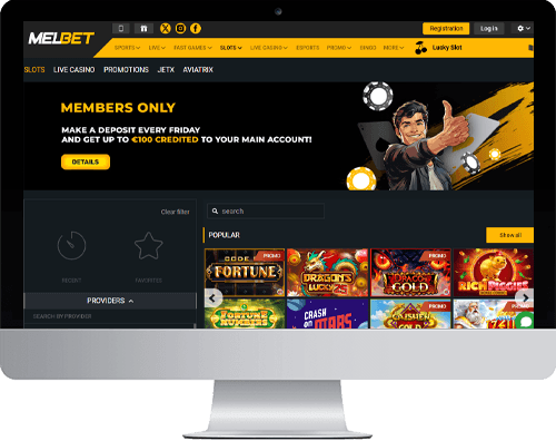 MelBet Casino on desktop