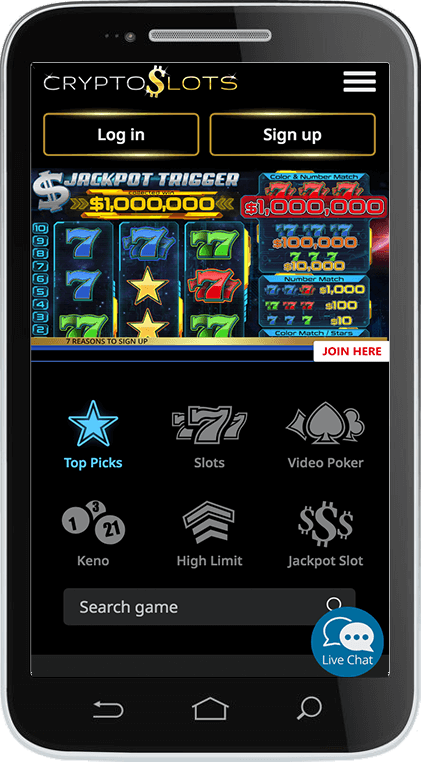 Cryptoslots Casino on Mobile