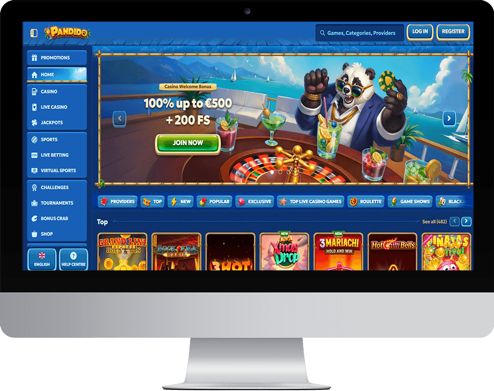 Pandido Casino on desktop
