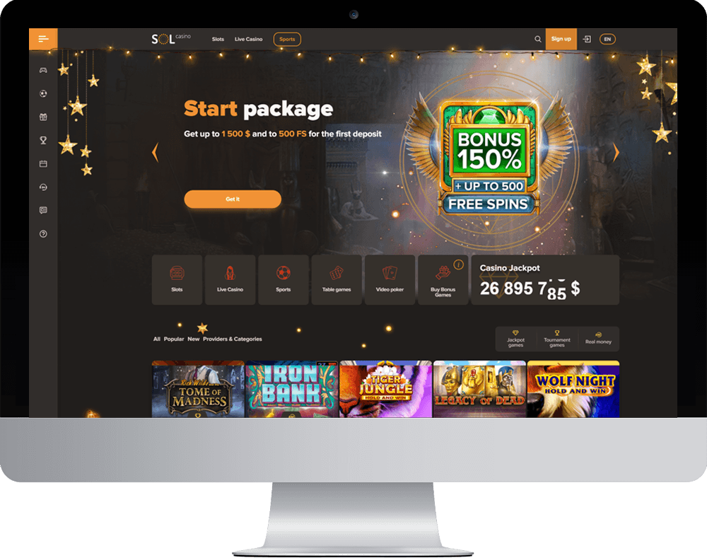 Sol Casino on desktop